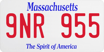 MA license plate 9NR955