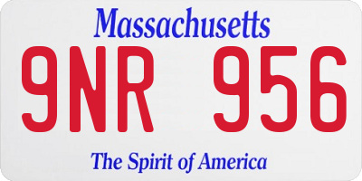 MA license plate 9NR956