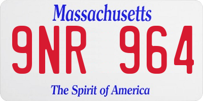 MA license plate 9NR964