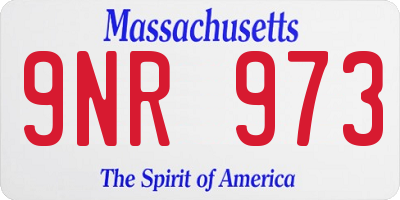 MA license plate 9NR973