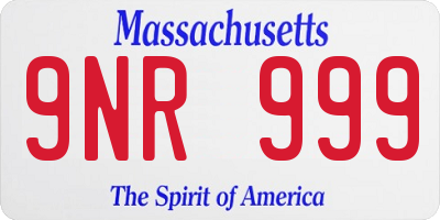 MA license plate 9NR999