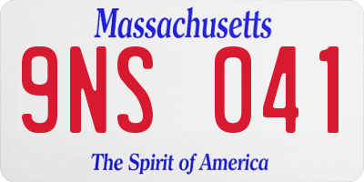 MA license plate 9NS041