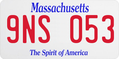 MA license plate 9NS053