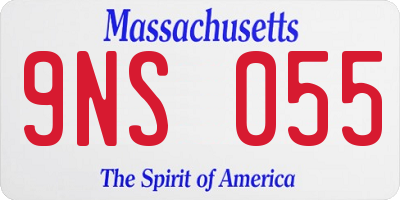 MA license plate 9NS055