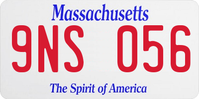 MA license plate 9NS056