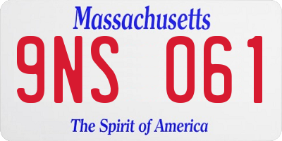 MA license plate 9NS061