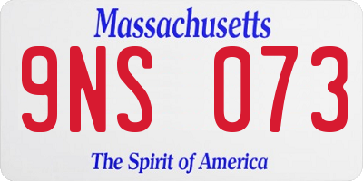 MA license plate 9NS073