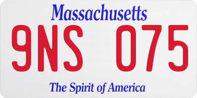 MA license plate 9NS075