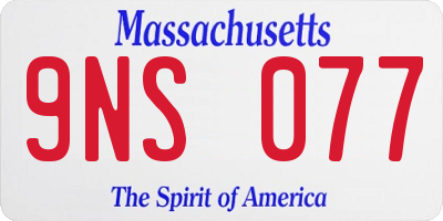 MA license plate 9NS077