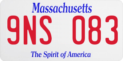 MA license plate 9NS083