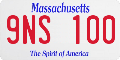 MA license plate 9NS100