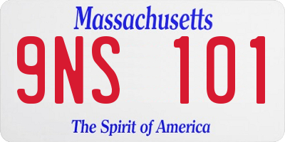 MA license plate 9NS101