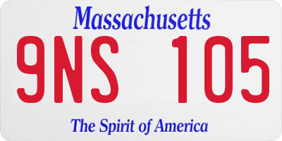 MA license plate 9NS105