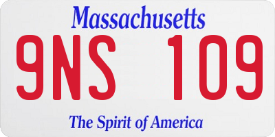 MA license plate 9NS109