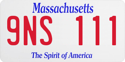 MA license plate 9NS111
