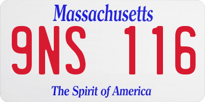 MA license plate 9NS116
