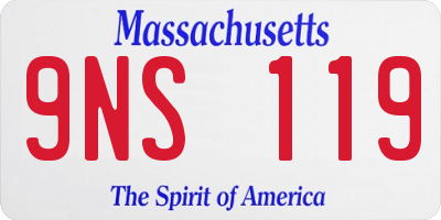 MA license plate 9NS119