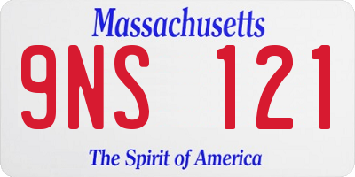 MA license plate 9NS121