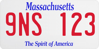 MA license plate 9NS123