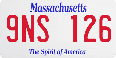 MA license plate 9NS126