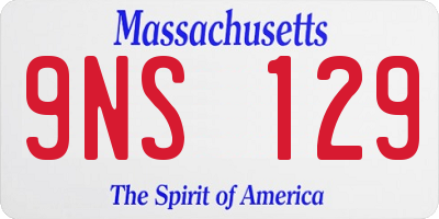 MA license plate 9NS129
