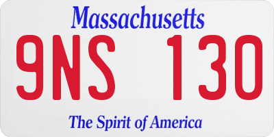 MA license plate 9NS130