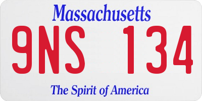 MA license plate 9NS134