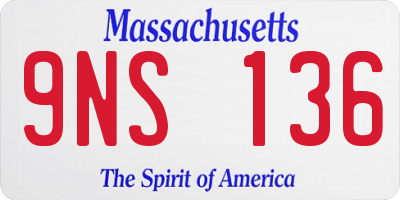 MA license plate 9NS136