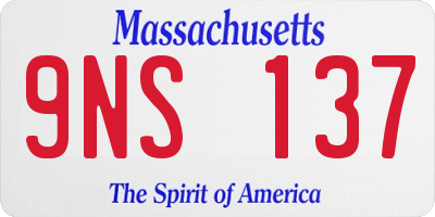 MA license plate 9NS137