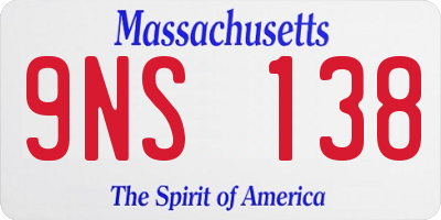 MA license plate 9NS138