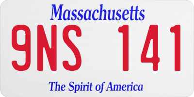 MA license plate 9NS141