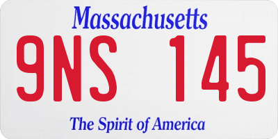 MA license plate 9NS145