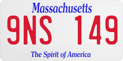 MA license plate 9NS149