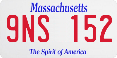 MA license plate 9NS152