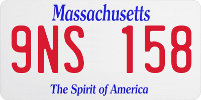 MA license plate 9NS158