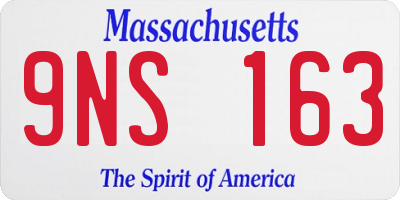 MA license plate 9NS163