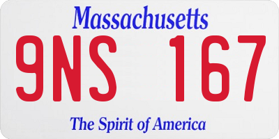 MA license plate 9NS167