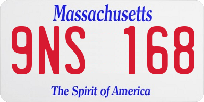 MA license plate 9NS168