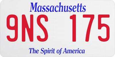 MA license plate 9NS175