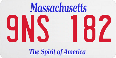 MA license plate 9NS182