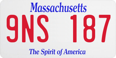 MA license plate 9NS187