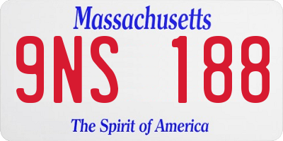 MA license plate 9NS188