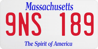 MA license plate 9NS189