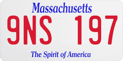 MA license plate 9NS197