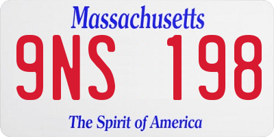 MA license plate 9NS198