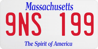 MA license plate 9NS199