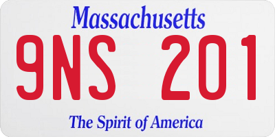 MA license plate 9NS201