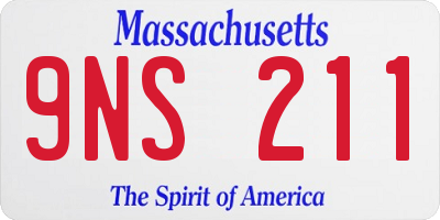 MA license plate 9NS211
