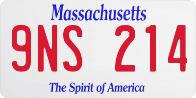 MA license plate 9NS214