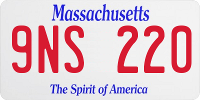 MA license plate 9NS220